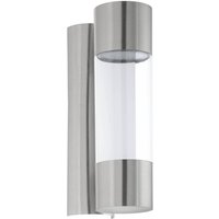 EGLO Robledo Cylindrical SteelPlastic LED Outdoor Wall Light - stainless steel