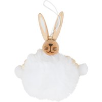 , Hanging Pom Pom Bunny - White , Hanging Pom Pom Bunny - White