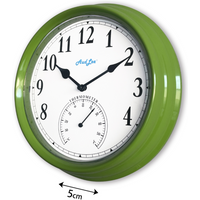 Pololio Wall Clock with Thermometer - Green
