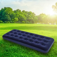 Soft Flocked Inflatable Air Bed Mattress Relaxing Blow Up Bed - Blue / 73cm