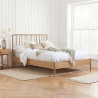Solid Oak Bed Frame Birlea Jesper Contemporary Design - Brown / King