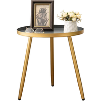 Small Round Metal Side Coffee Table - Gold
