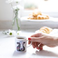 Set Of 6 Cow Espresso Cups - Blue