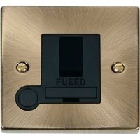 Antique Brass 13A Fused Connection Unit Switched With Flex - Antique Brass