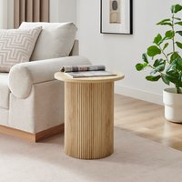 Penrose Round Pillar Side Table Veneer - Oak