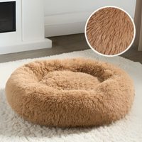 Pet Bed Fluffy Large Tan Donut - Tan