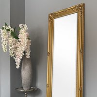 Antique Gold Full Length Wall or Dressing Mirror - Gold