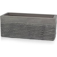 Light Grey Fibrecotta Brick Design Trough Planter - Yellow