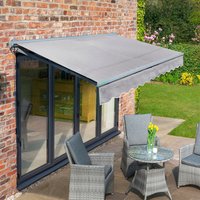 Half Cassette Garden Patio Charcoal Frame Awning 2.5m - Silver