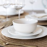 Mikasa Alexis Porcelain 12-Piece White Dinner Set - White