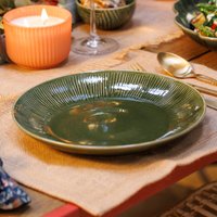 Mikasa Jardin Stoneware Dinner Plates, Set of 4, 27cm, Green - Green