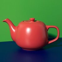 La Cafetire Classic 2 Cup Ceramic Teapot, Red Teapot, Non-Drip Spout, 600ml - Red