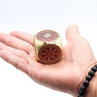 Feng Shui Prosperity Cube, Red Brass Flat Fortune Symbol for Success, Luck - Red