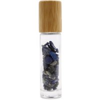 Sodalite Gemstone Essential Oil Roller Bottle with Wooden Cap - Navy