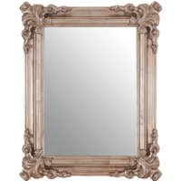Vivienne Black and Silver Scroll Design Wall Mirror - Silver
