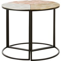 Mirano Set Of 3 Assorted Round Side Tables - Multicolour