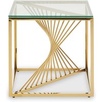 Amella End Table With Gold Finish Frame - Gold