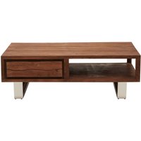 Simla Acacia Wood Coffee Table with Drawer - Brown