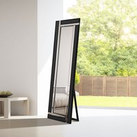 MirrorOutlet Aston Black All Glass Cheval Mirror - Black
