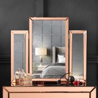 Paloma Luxury Tri-Fold Folding Vanity Mirror - Rose Gold