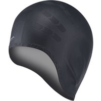 Silicone Ear Covered Swimming Cap - Black