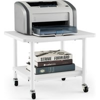 2 Tier Mobile Printer Stand - White