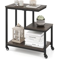 G-shaped Rolling End Table - Grey