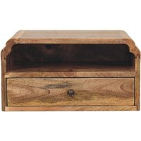 Solid mango wood Avora Wall-Mounted Bedside - Brown