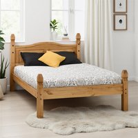 Corona 4'6 Double Low Foot End Bed - Distressed Waxed Pine