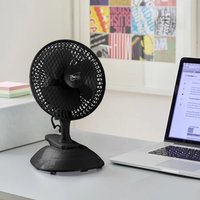 360 Mini Portable Clip Desk Fan Adjustable 2 Speed - Black