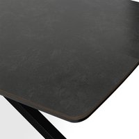 Juno Concrete Table Top W Black Legs + Raye Velvet Dining Chair Set Of 6 - Beige