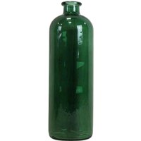 Four Candle Green Tall Glass Bottle Vase 34cm