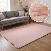 Washmellow Machine Washable Soft Pile Area Rug with Non-Slip Backing - Pink / 160cm / 120cm / 1.92kg