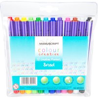Pack of 12 Manuscript Colour Creative Broad Pens