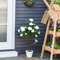 Outsunny Artificial Rose Tree - White / 3.5kg