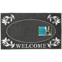 Metallic Welcome Silver Rectangular Door Mat - Silver