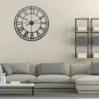 Vintage Silent Skeleton Wall Clock - Black