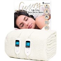 Homefront, Electric Blanket Premium Fleece Fitted Heated Cover - White / Double Homefront, Electric Blanket Premium Fleece Fitted Heated Cover - White / Double