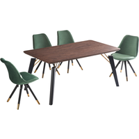 Sofia Cosmo LUX Dining Set with a Table and Chairs Set of 4 - Green