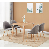 Lucia Halo Dining Set with a Table and 4 Chairs - Grey