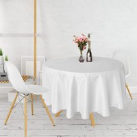 Round Polyester Tablecloth Cover - White / 1