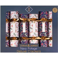 Jonas & James, Pack of 6 Deluxe Navy Foliage Crackers - Navy Jonas & James, Pack of 6 Deluxe Navy Foliage Crackers - Navy