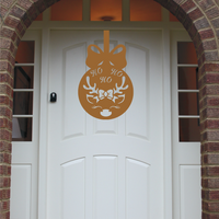 Antler Bauble Front Door Sign. - Gold