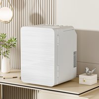 10L Mini Fridge for Bedroom Car Office Desk Portable Small Refrigerator - White