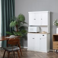 HOMCOM Kitchen Pantry Cabinet with Adjustable Shelves Drawer - White