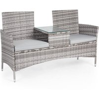 VonHaus, Rattan Effect Jack and Jill Garden Loveseat - Grey VonHaus, Rattan Effect Jack and Jill Garden Loveseat - Grey