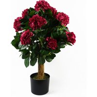 Artificial Bush Hydrangea Plant Potted - Pink Hydrangea / 75cm
