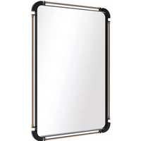 Industrial Large Rectangular Wall Mirror for Bedroom - Black