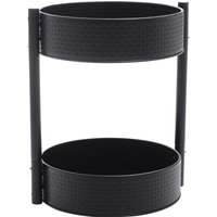Livingandhome 2-Tier Rotating Kitchen Spice Rack - Black