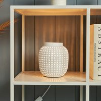 Kerry Pierced Ceramic Table Lamp - White